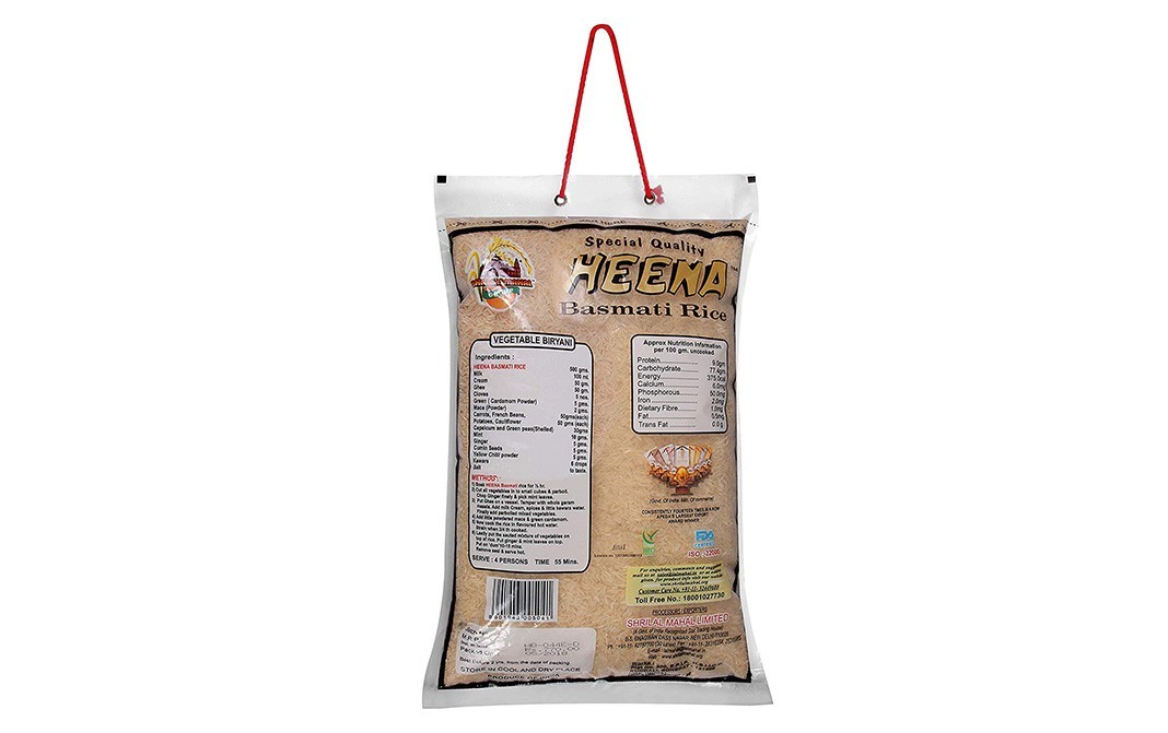 Shrilal Mahal Heena Basmati Rice    Pack  5 kilogram